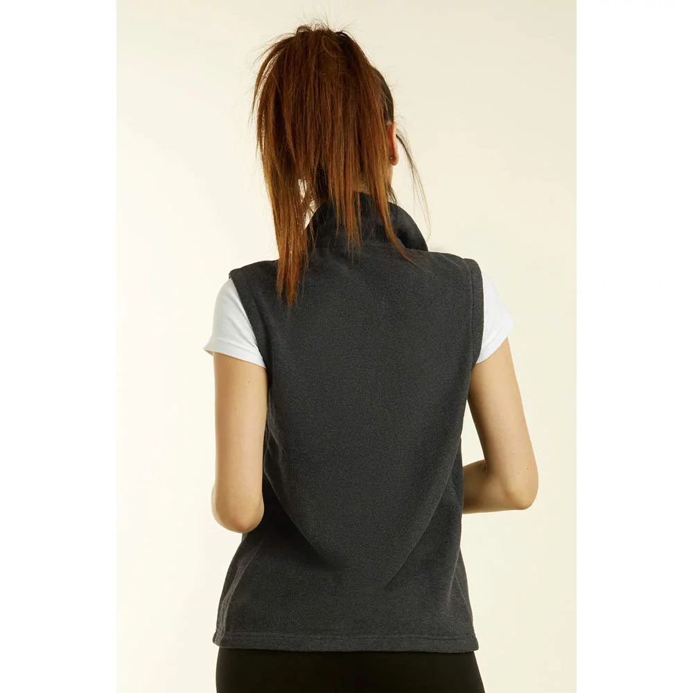 DailyWear Womens Full-Zip Plush Polar Fleece Vest (Charcoal Grey, Medium)