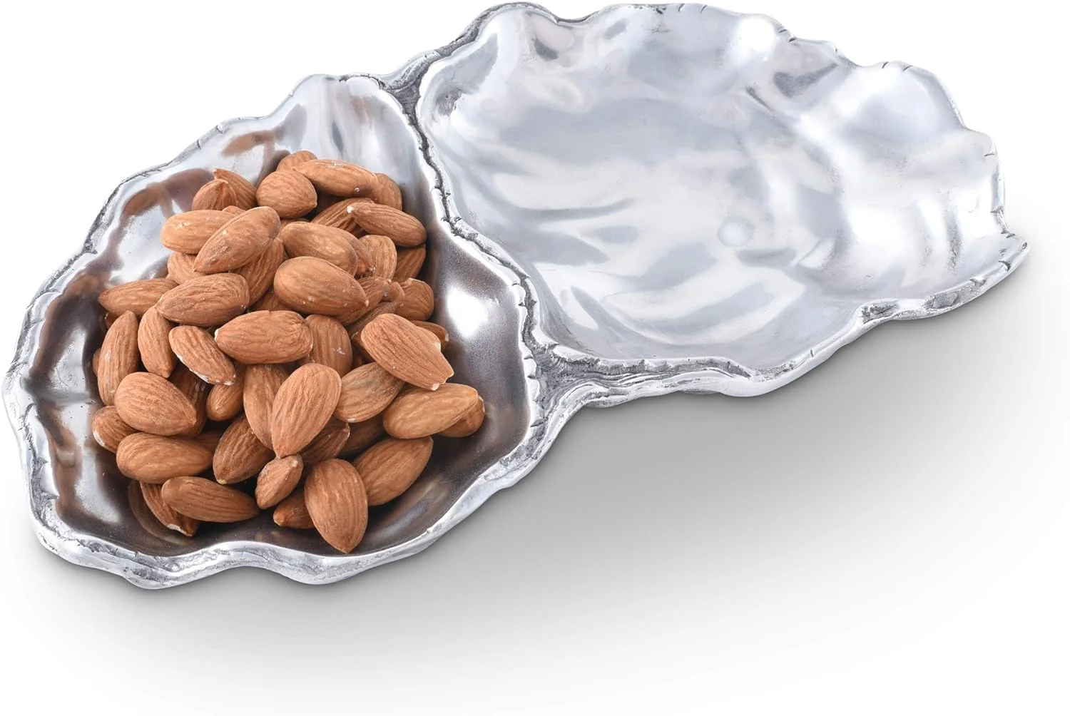 Aluminum Oyster Vanity Tray, Desktop Storage Organizer, Catchall, Valet, Nightstand Or Dresser/Serving Food Tray Coastal Décor - 6 Inch X 10 Inch