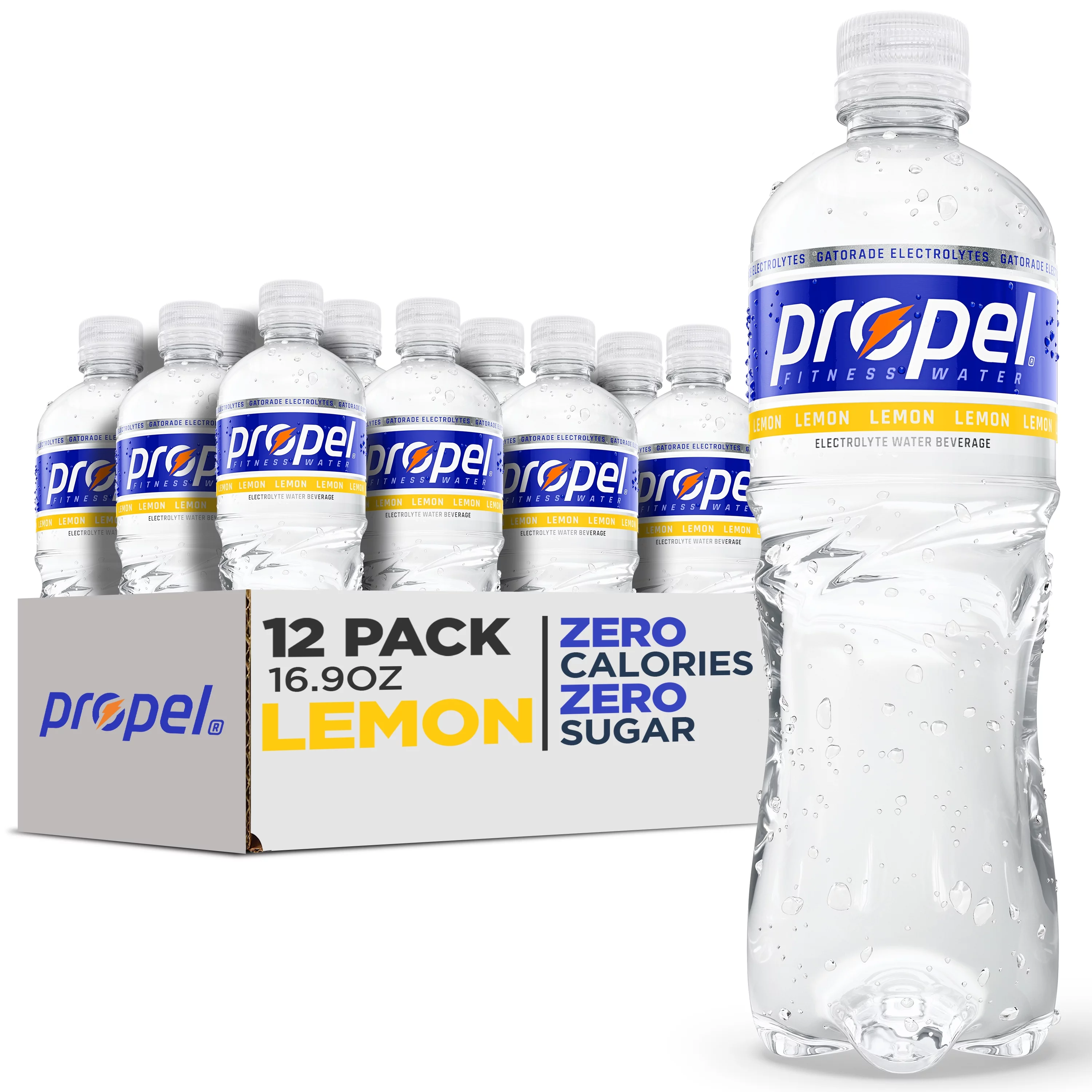 Propel Zero, Lemon, 16.9 fl oz, 12 Count Bottles