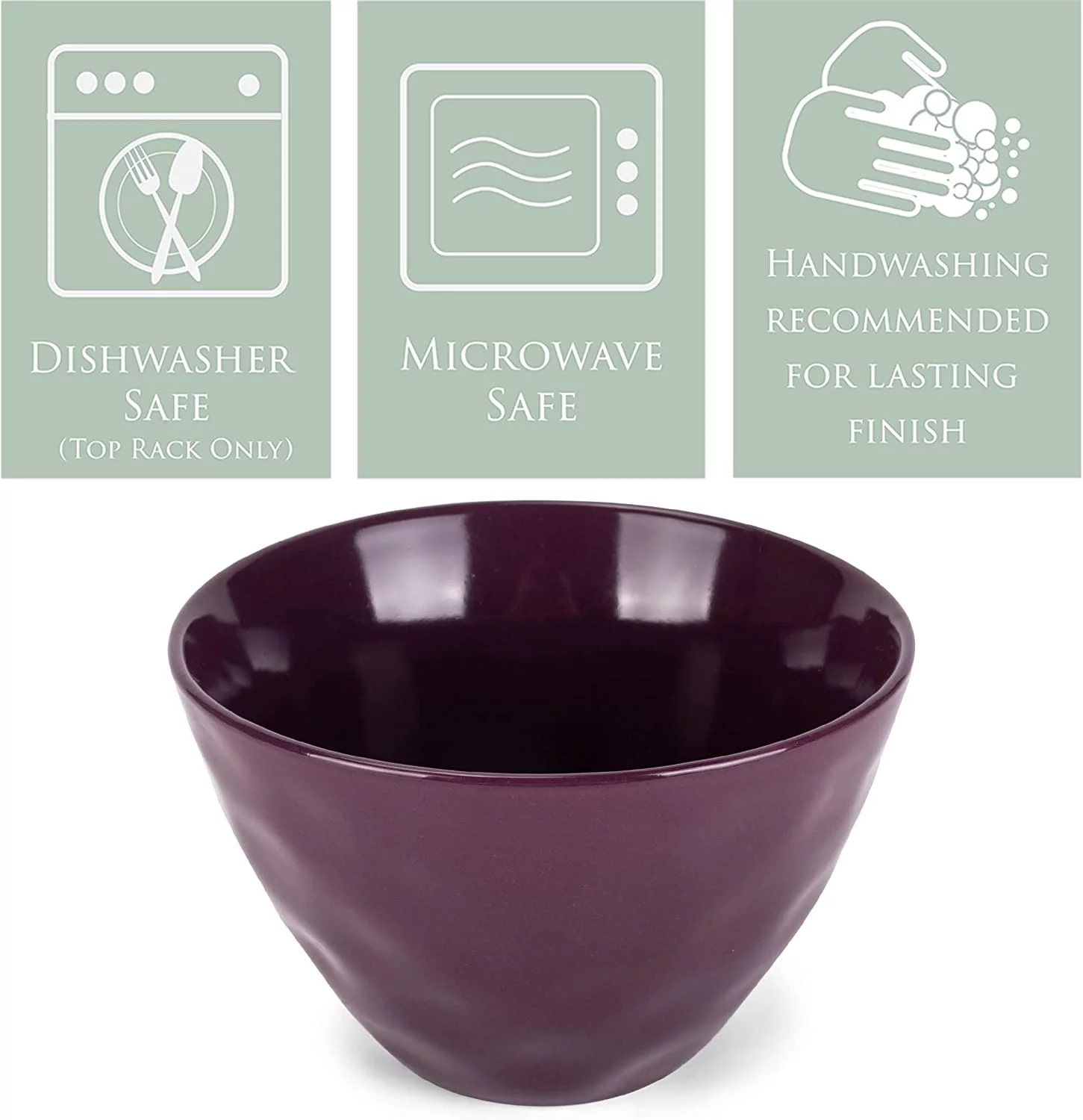 Elanze Designs Dimpled Ceramic 5.5 inch Contemporary Serving Bowls Set of 4, Purple