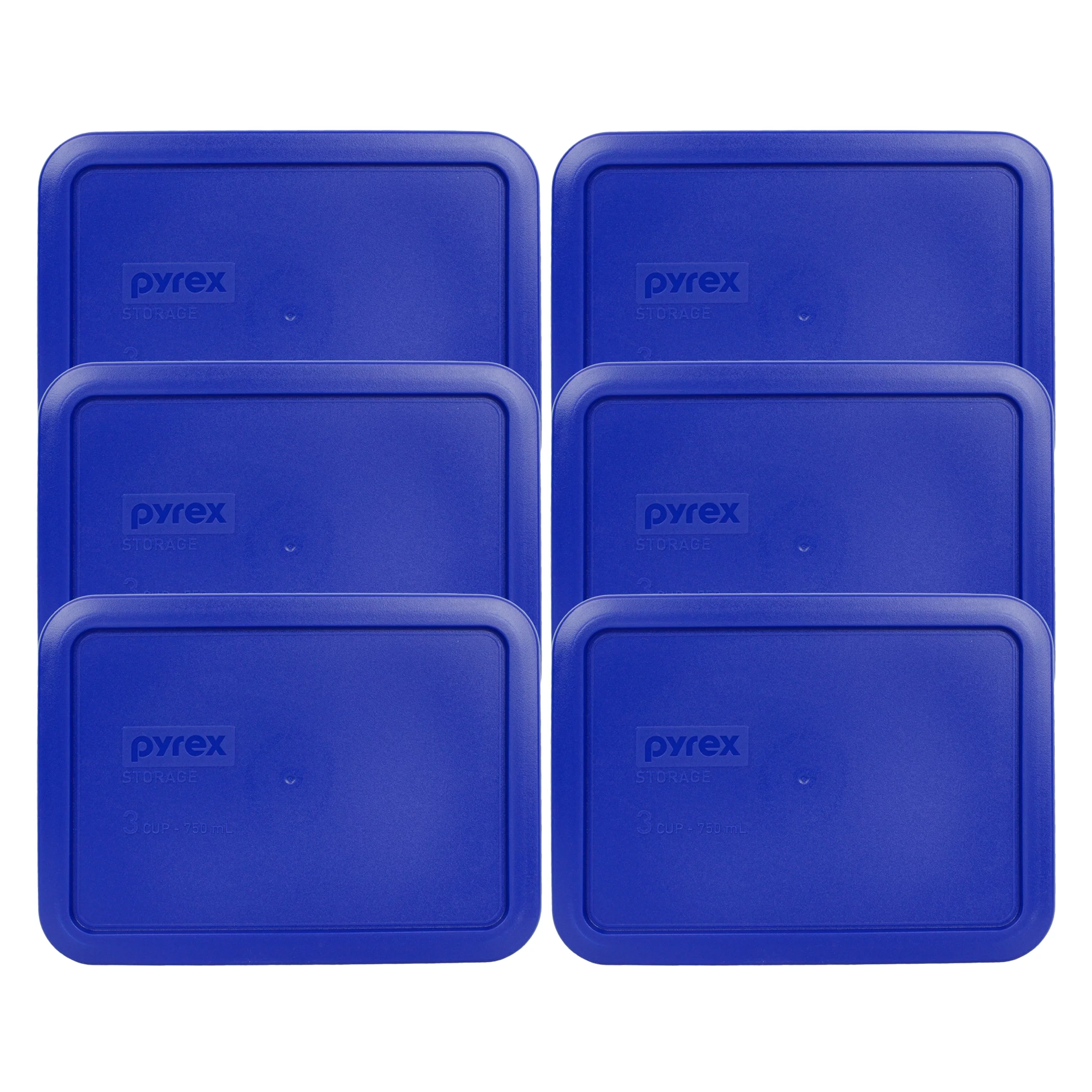 Pyrex 7210-PC Cadet Blue Plastic Replacement Storage Lid (6-Pack)