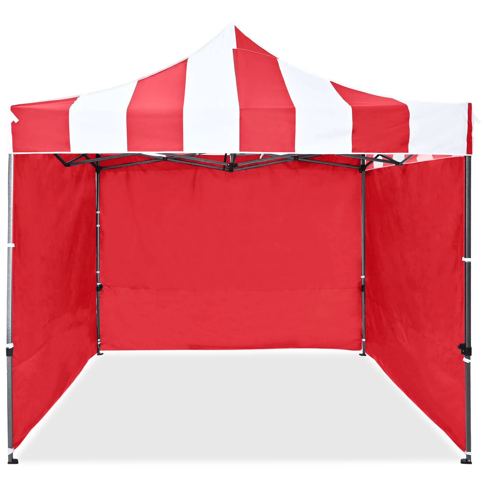 TEXINPRESS 10'x10' Pop up Commercial Canopy Tent with Sidewalls, Striped Red