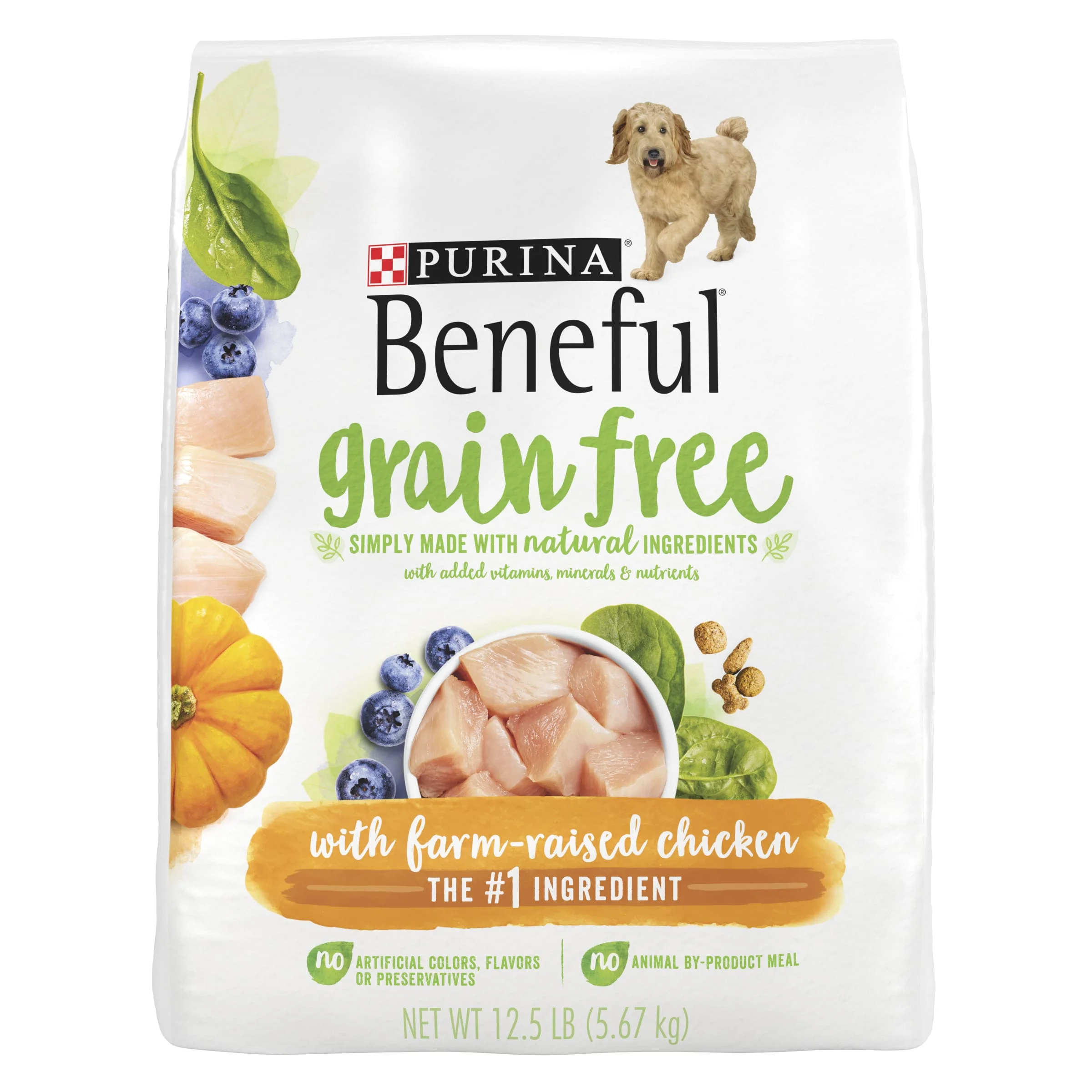 Purina Beneful Dry Dog Food Farm Raised Chicken, Grain-Free, 12.5 lb