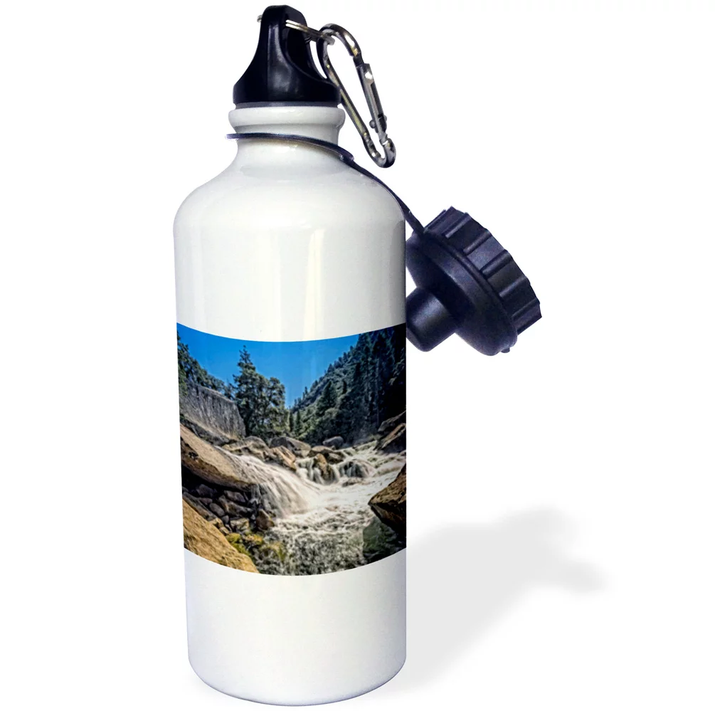 3dRose Mighty Merced River Falls of Yosemite - Water Bottle, 21-ounce