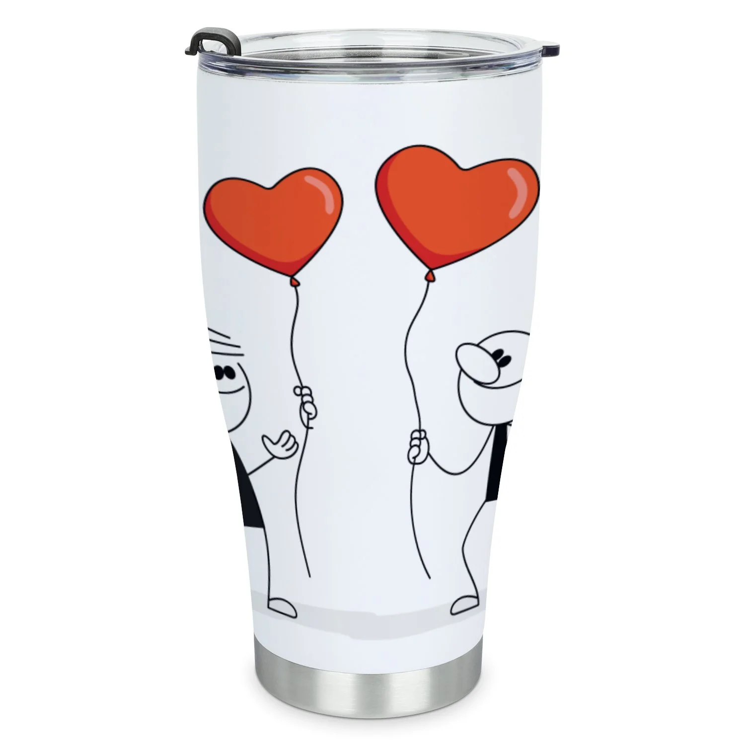 Hidove Stainless Steel Tumbler, Doodle Stick Figure 30oz Leak Proof & Stainless Steel Bottle for Hot & Cold Drinks - Coffee Travel Mug, Water Metal Canteen, Thermal Cup