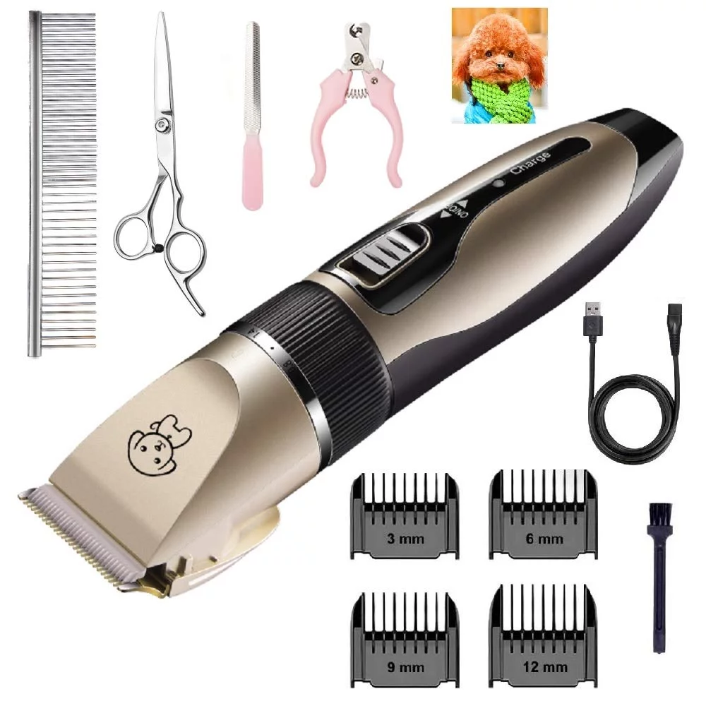 Pet Shaver Clippers Low Noise Rechargeable Cordless Electric Quiet Hair Clippers Set for Dogs Cats Pet