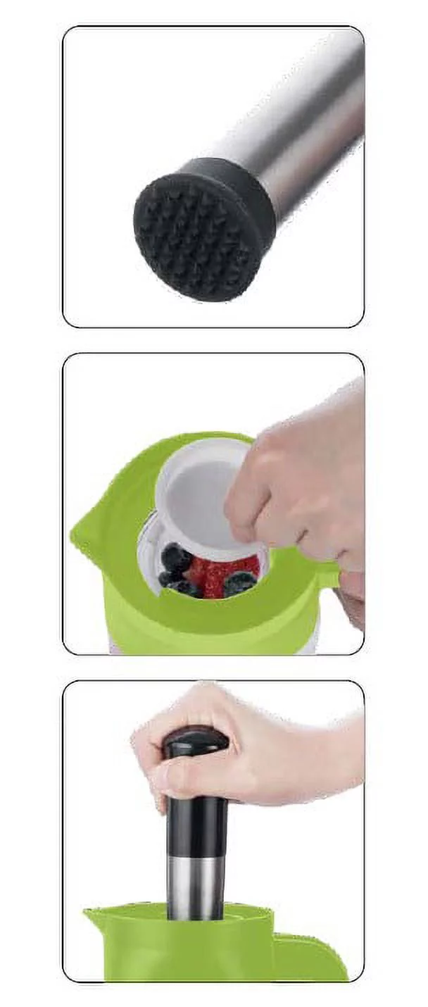 Pakhofh Fruit Infusion Muddler and Pitcher (Green Pitcher & Black Plunger)