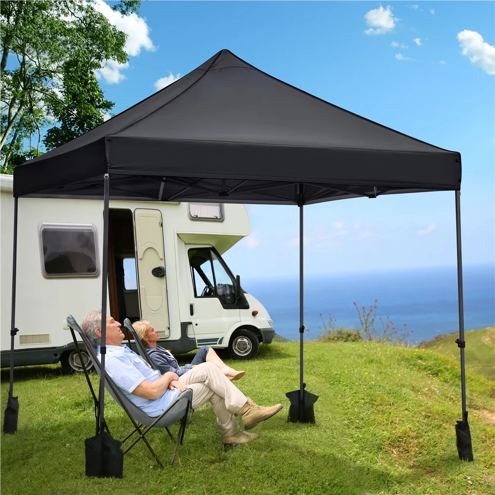 3 x 3M Heavy Duty Waterproof Adjustable Gazebo Instant Tent, Black