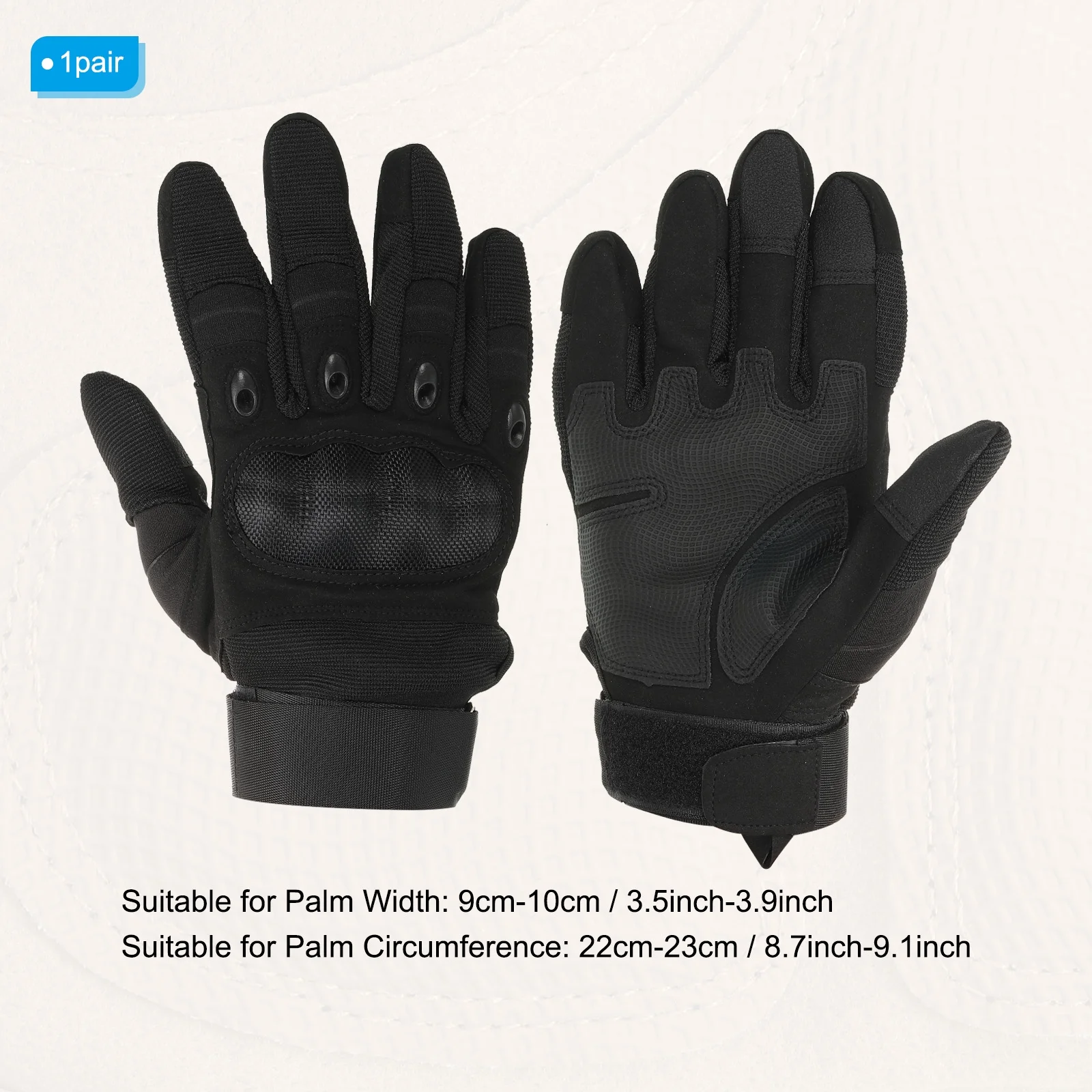 Uxcell Motorcycle Gloves Full Finger Gloves Touch Screen Breathable Workout Gloves Black, XL