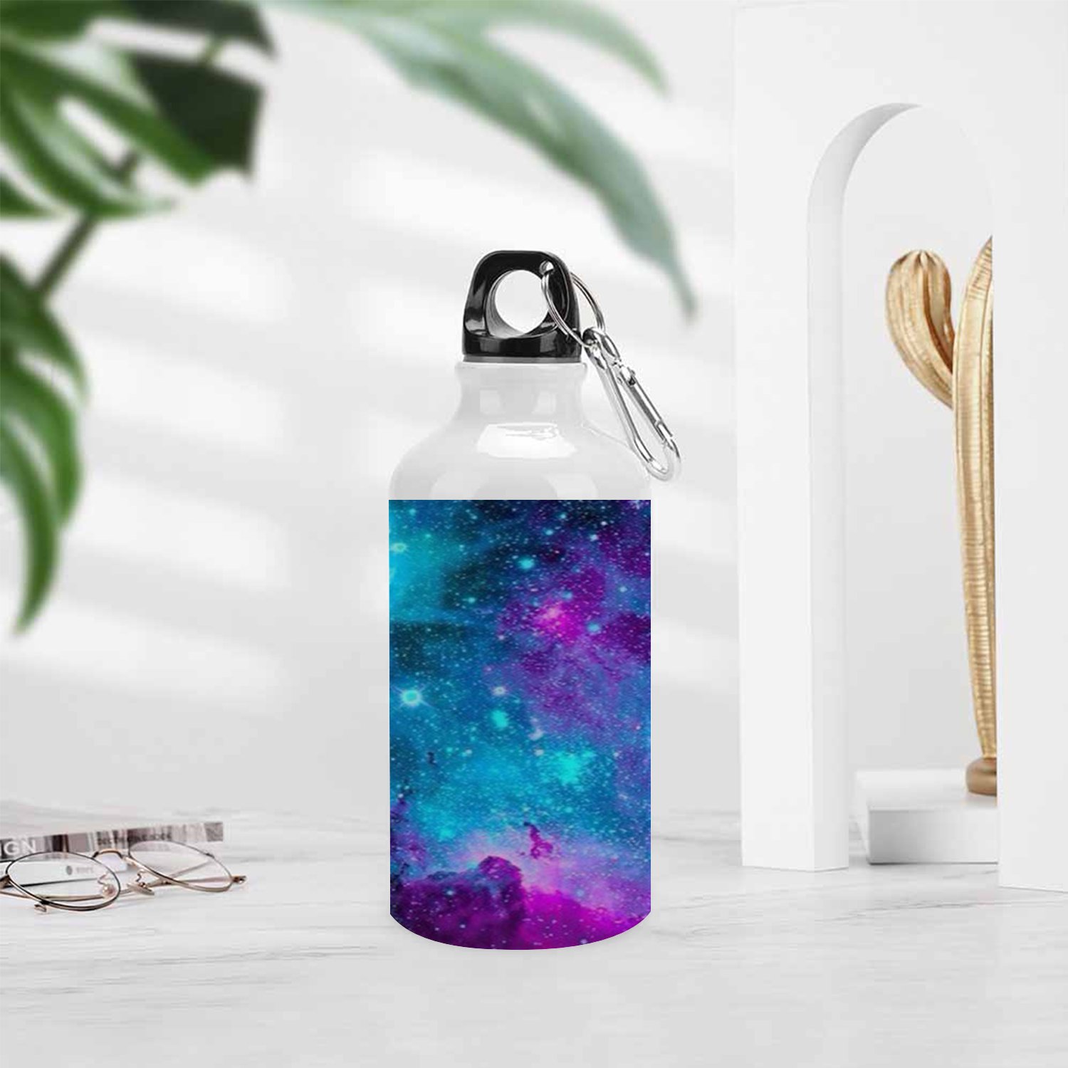 GZHJMY Sports Water Bottles, Blue Starry Sky Large Capacity Aluminium Portable Leakproof Lightweight Drink Bottles for Fitness and Outdoor Enthusiasts