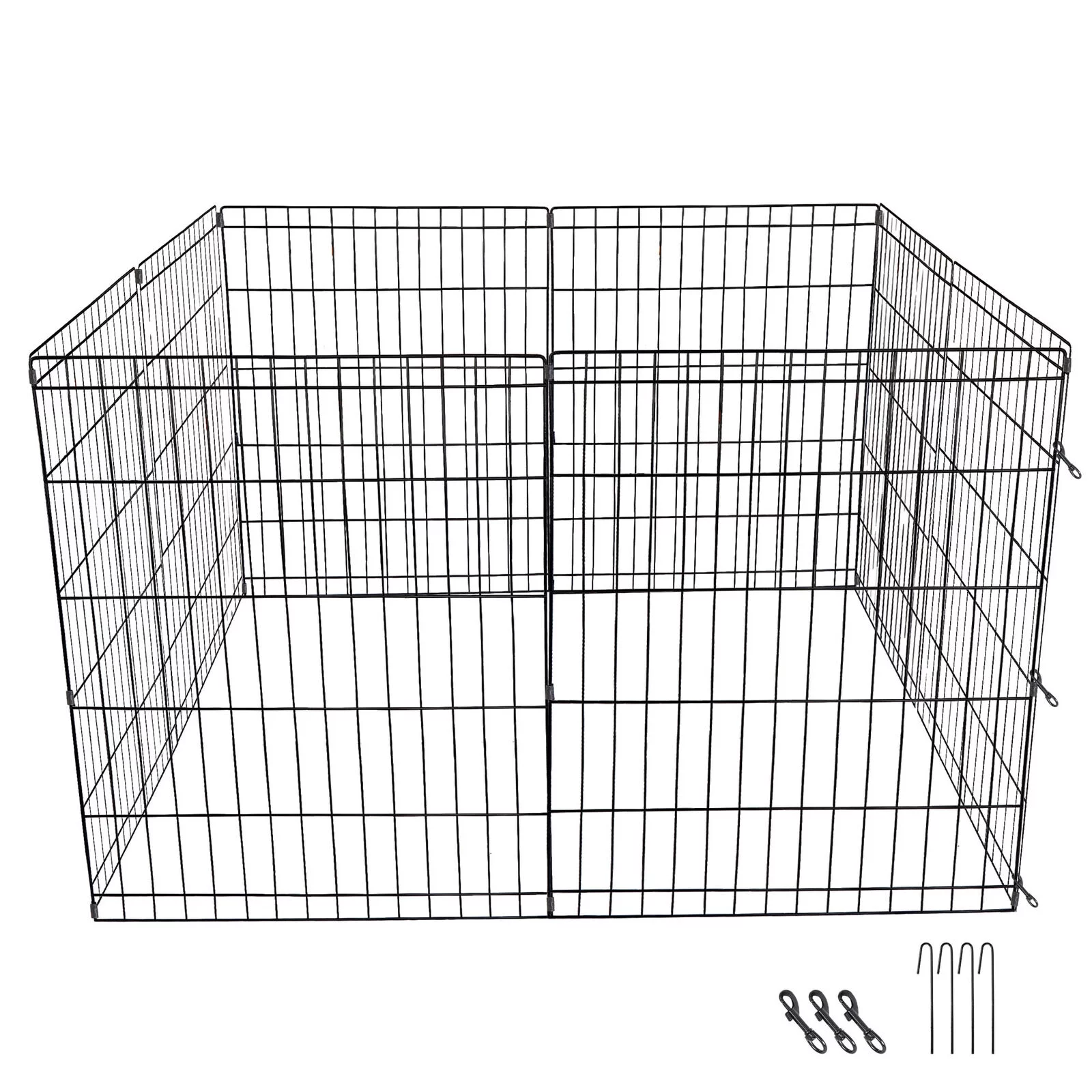 30 Inch 8 Panels Tall Dog Playpen Large Crate Fence Pet Play Pen Exercise Cage