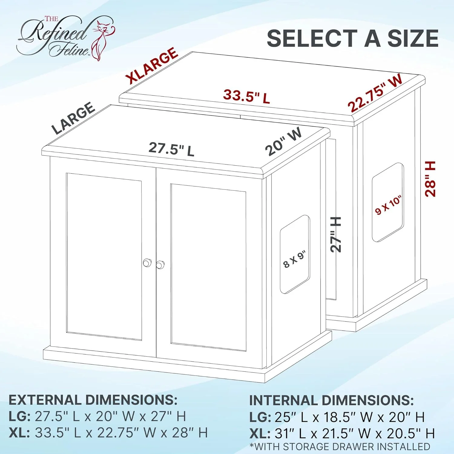 Cat Litter Box Enclosure Cabinet, Farmhouse, Black Espresso, -Century Feet, Xlarge, Hidden Litter Cat Furniture With Drawer