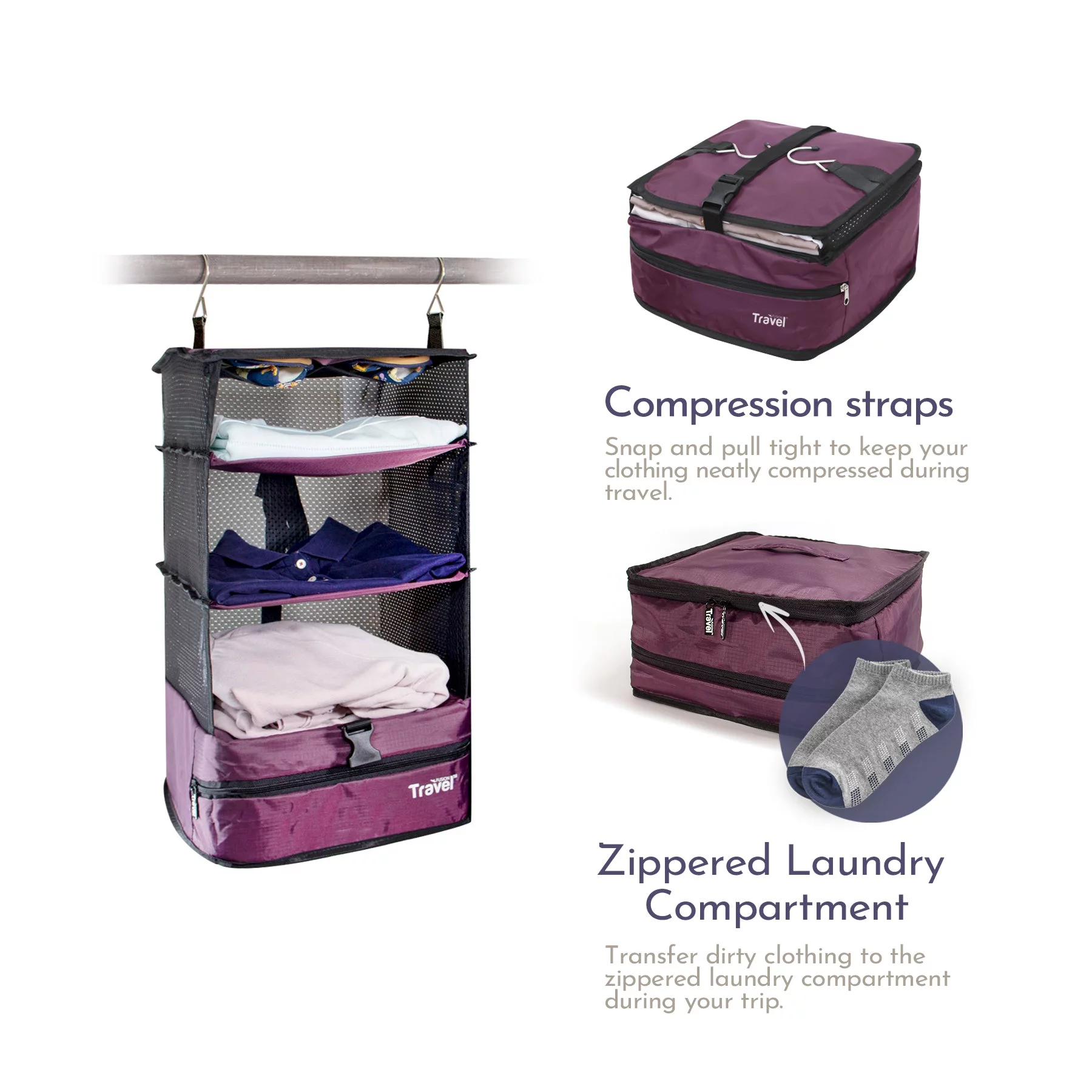 Stow-N-Go� Portable Hanging Travel Shelves, Small, from Grand Fusion
