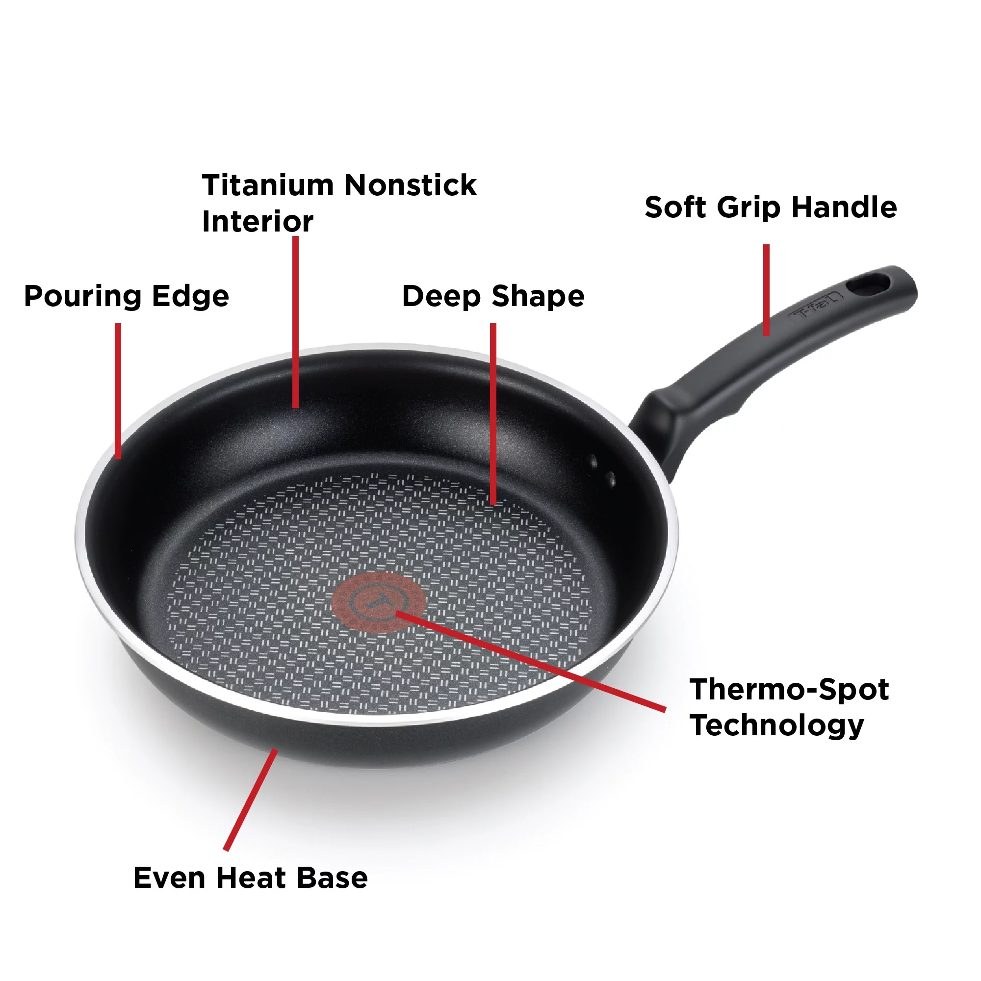 T-Fal Comfort Nonstick Fry Pan, 12 inch, Black