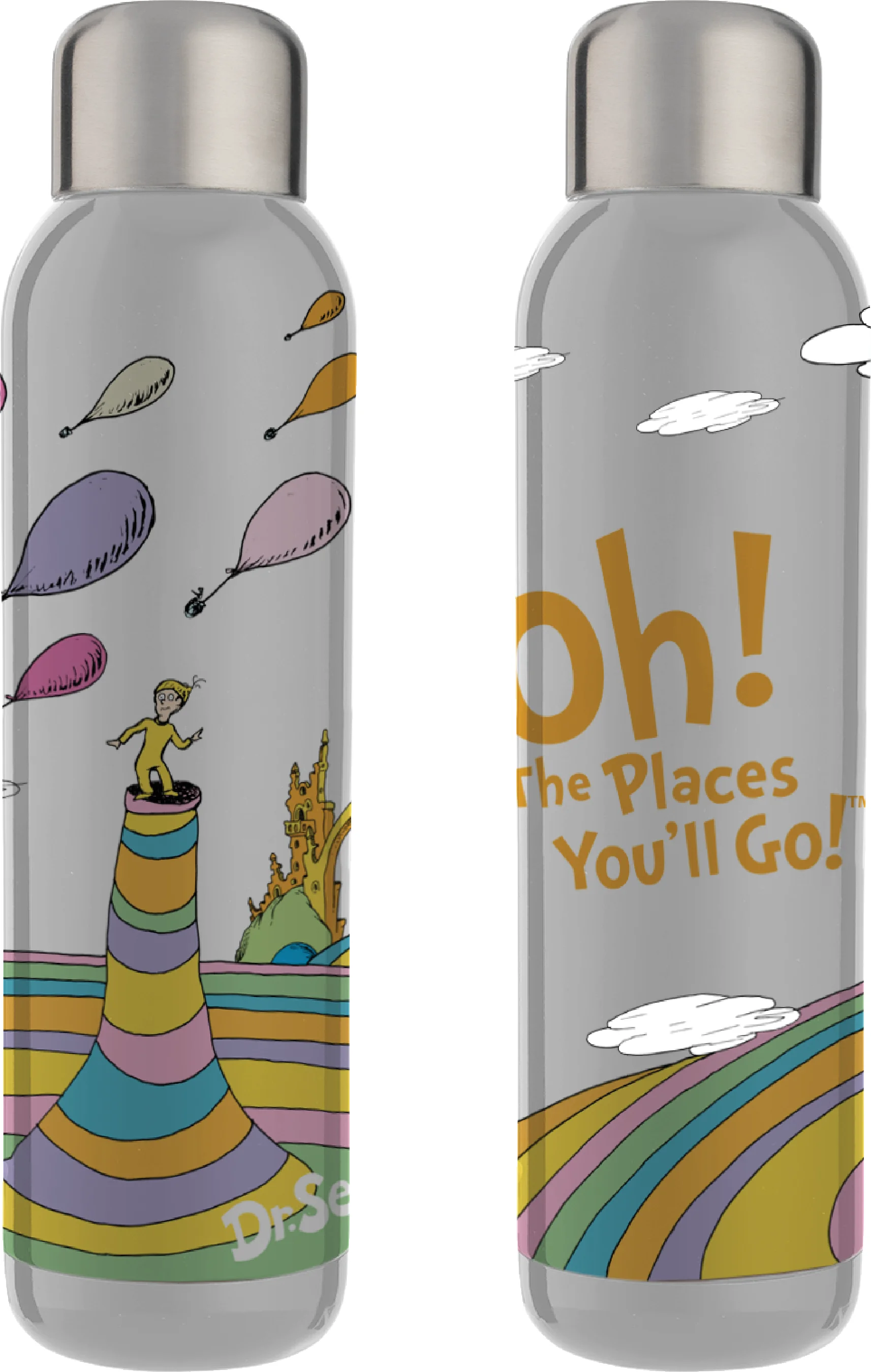 Dr. Seuss Oh The Places You'll Go Book Cover 22 Oz. Stainless Steel Water Bottle