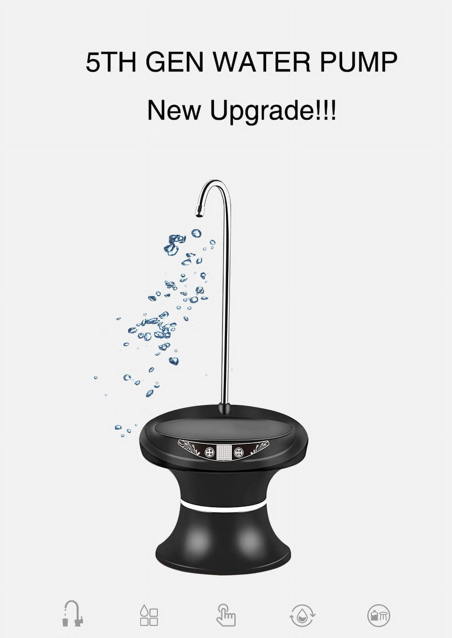 Drinking Water Dispenser Pump Automatic Electric Drinking Water Bottle Pump for 1-6 Gallon portable for Home Kitchen Office Camping