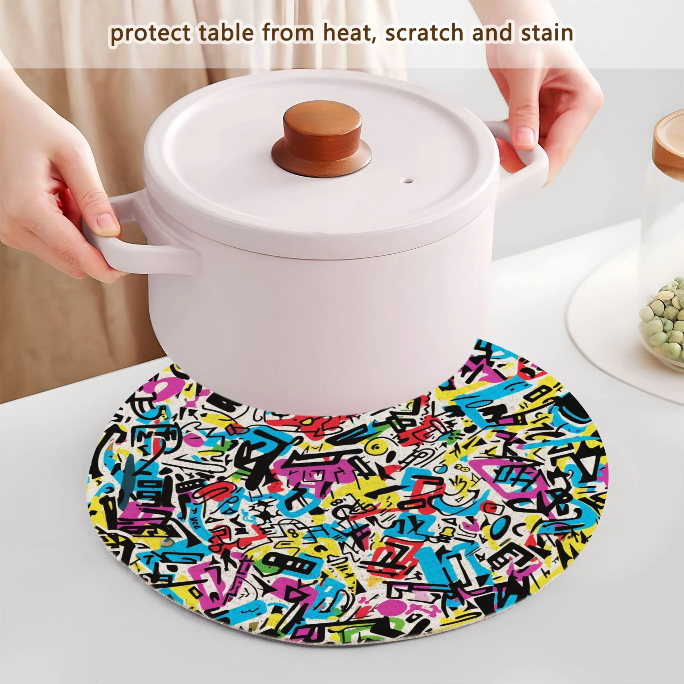 Abstract Pattern 3 PCs Pot Holders Trivets Kitchen 15