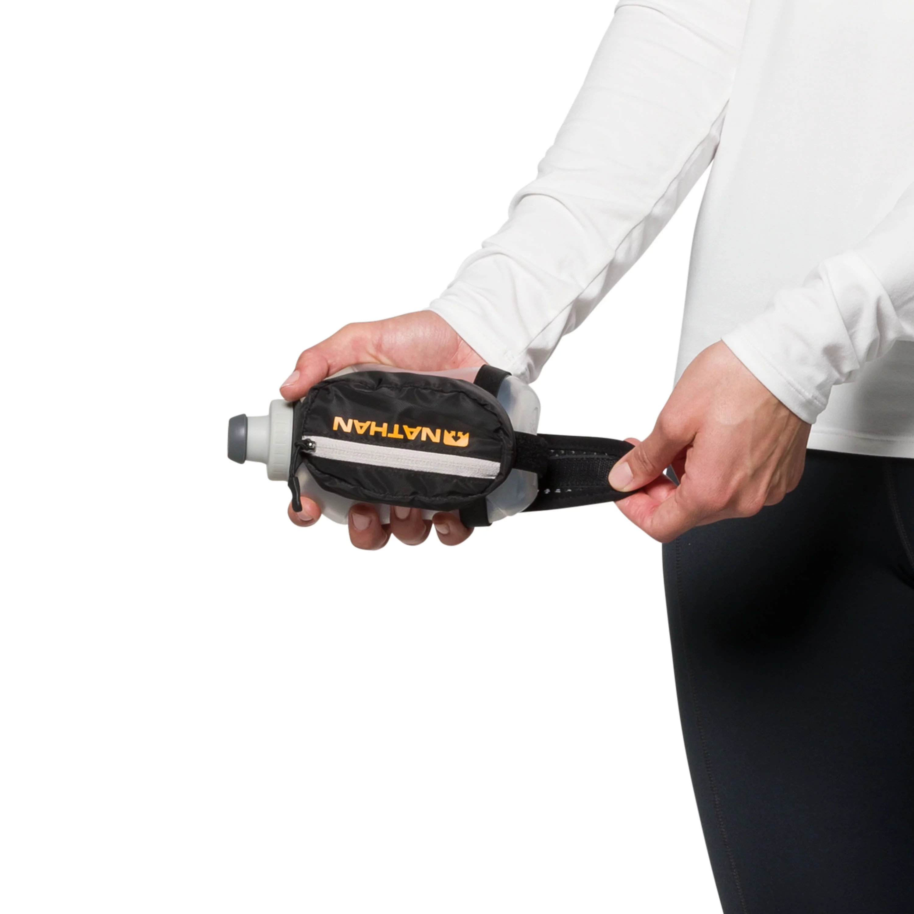 Nathan 12oz Handheld Black/Marigold OSFA