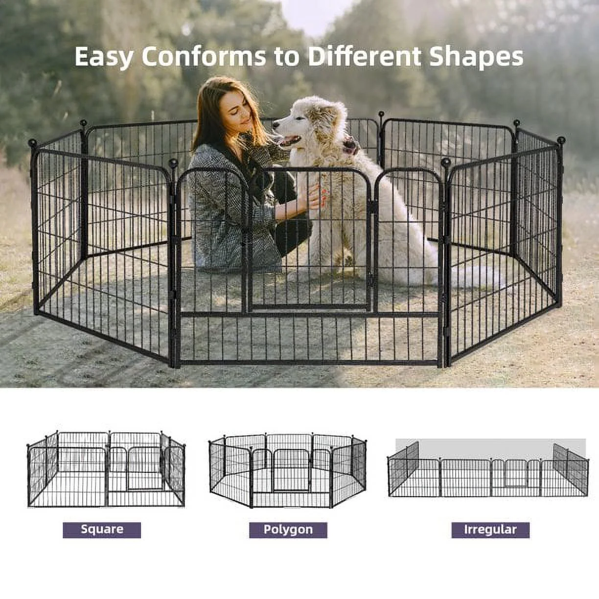 FULLWATT Heavy Duty Dog Playpen Fence with Door Puppy Play Yard, Pet Exercise Play Pen,8 Panels 32