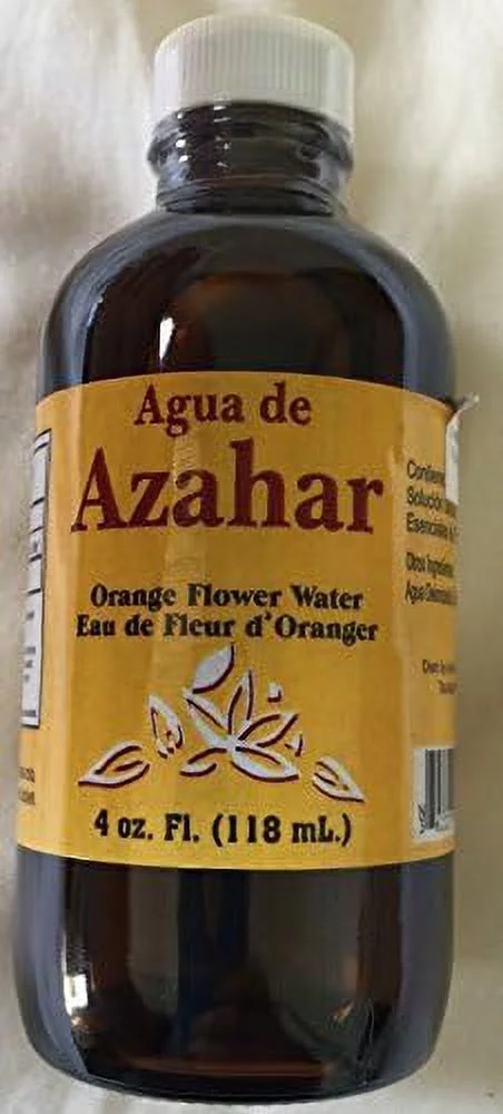 Agua De Azahar 4 Oz. Orange Flower-Blossom Water Drink Ease Stress Glass Bottle