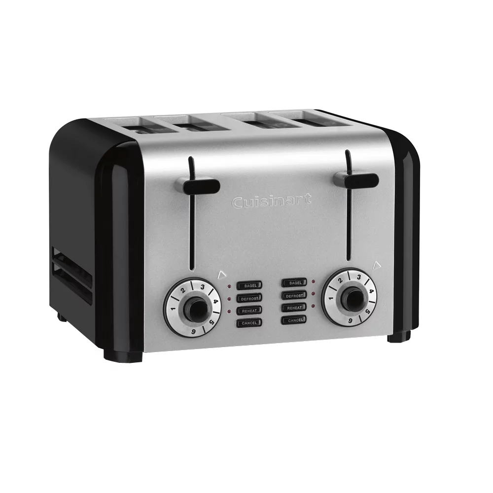 Restored Cuisinart 4-Slice Compact Stainless Toaster , Black/Stainless (Refurbished)