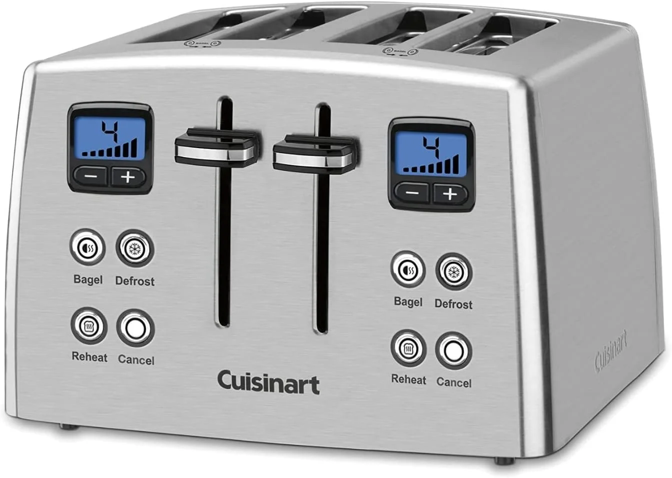 Open Box Cuisinart CPT-435P1 4-Slice Countdown Motorized Toaster, Stainless Steel