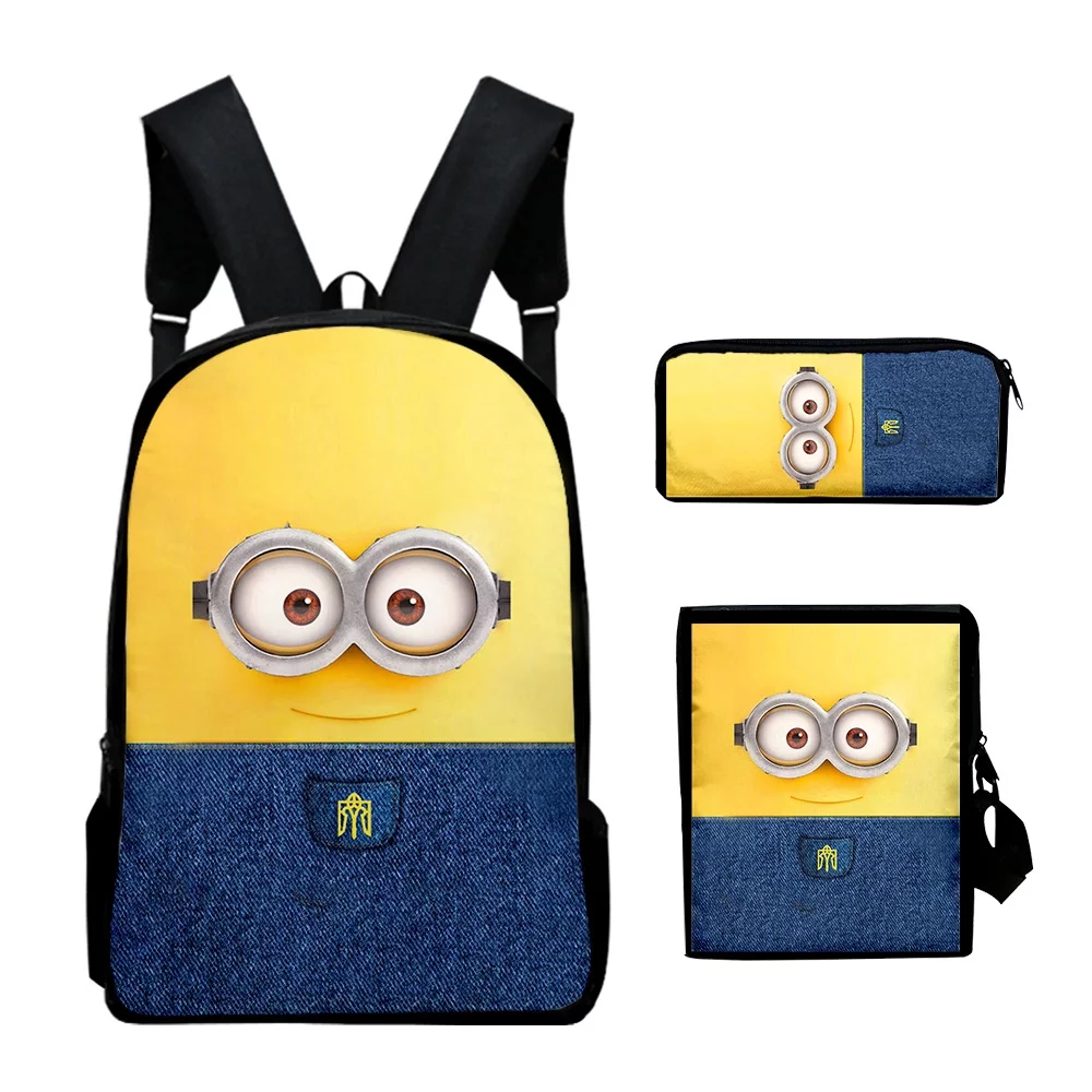 Minions Despicable me 2 Merch Backpack Rucksack Cosplay Pack Schoolbag Daypacks Travel Bag Three Piece Set