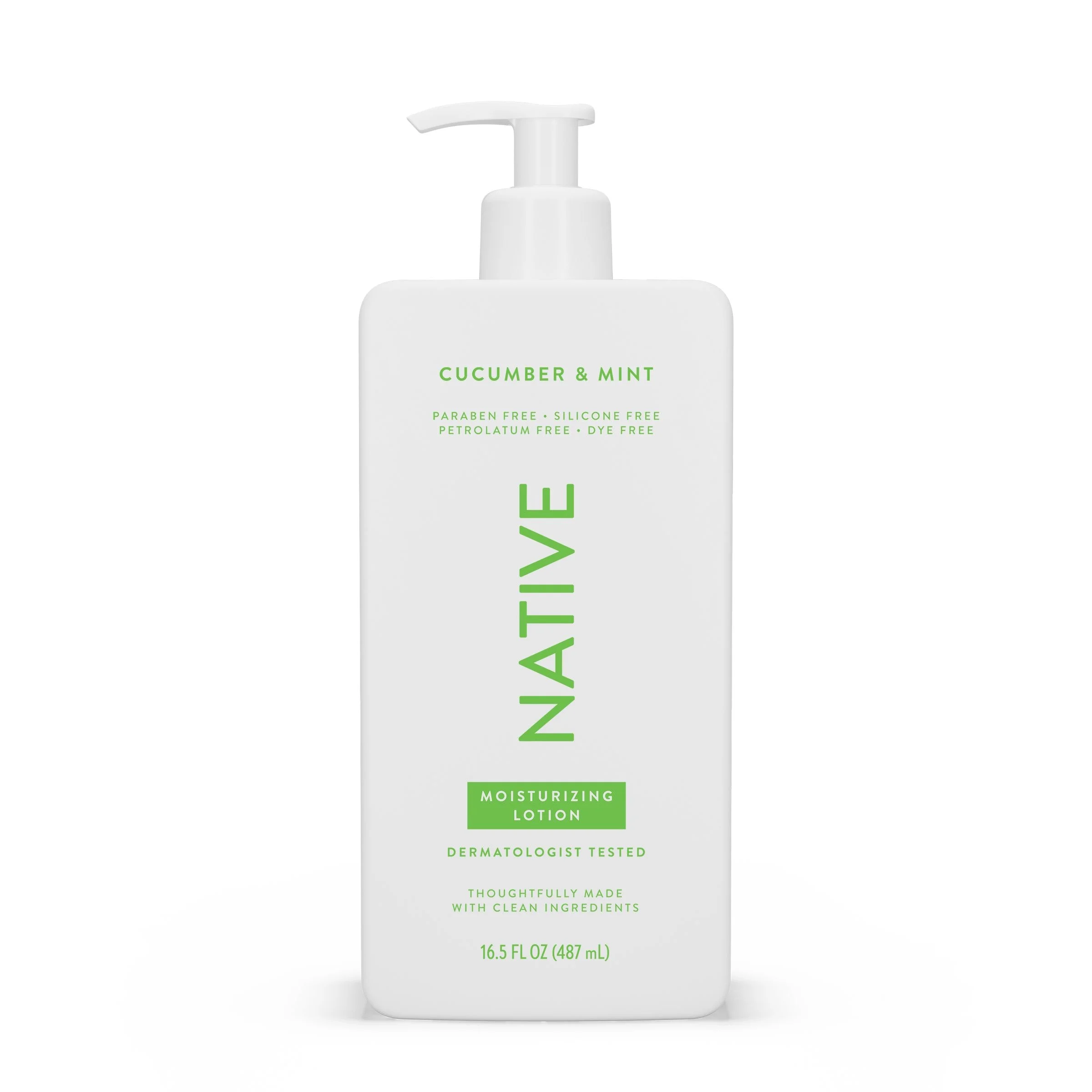 Native Moisturizing Hand & Body Lotion, Cucumber & Mint, Paraben Free, Silicone Free, for Women and Men, 16.5 fl oz