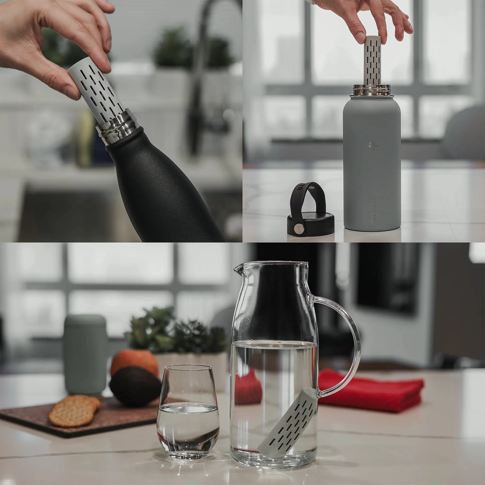 GOFILTR Alkaline Water Infuser - 9.5 pH + Electrolytes for Any Water Bottle/Small Pitcher, 750 Refills / 3 Months, Ionized Mineral Water Infuser (1 Pack)