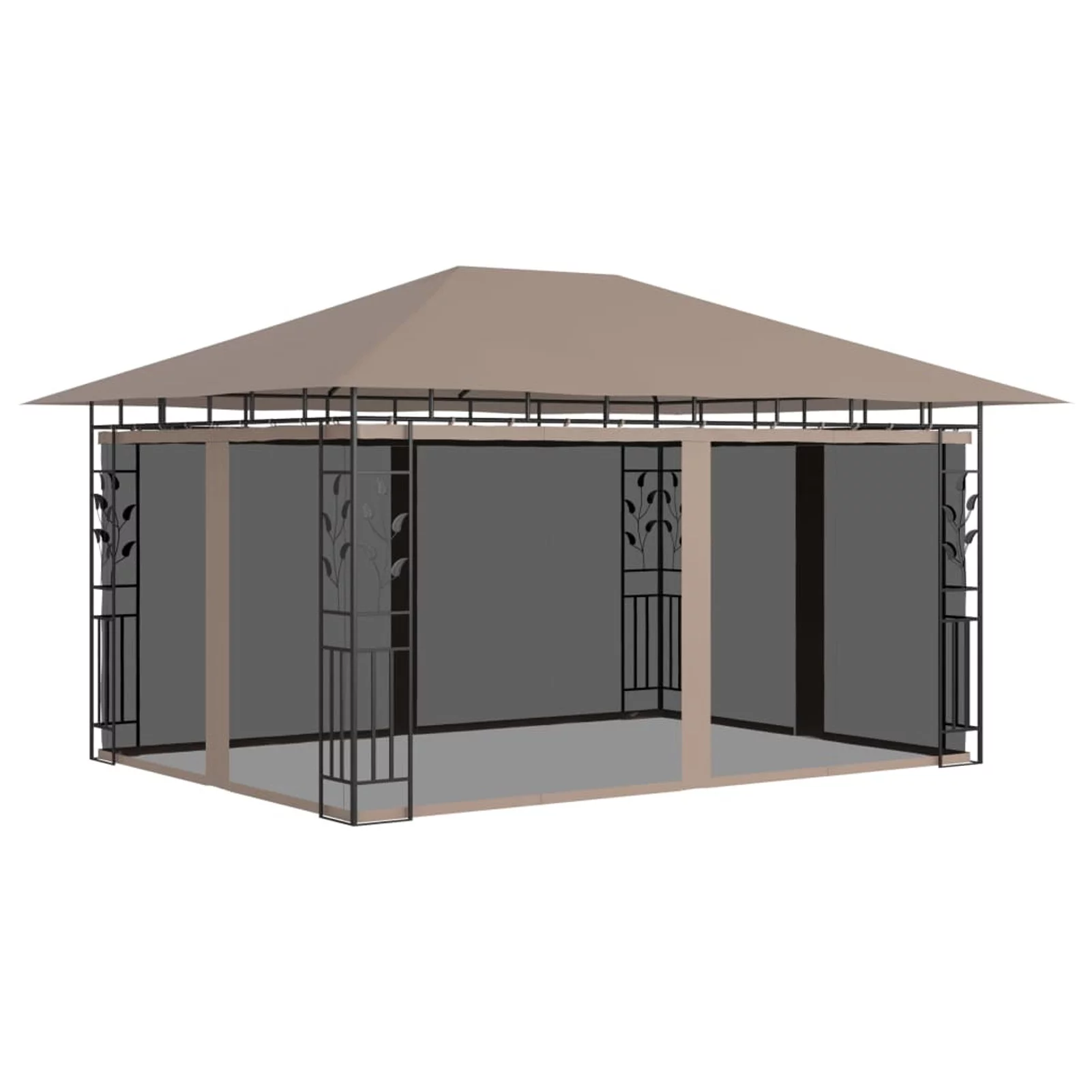 Lixada Gazebo with Mosquito Net 13.1'x9.8'x9' Taupe 180 g/m²