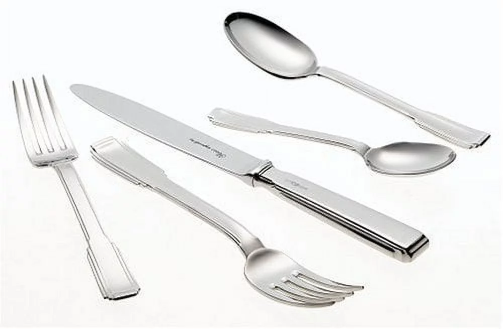 Ricci Argentieri Art Deco 18/10 Stainless 5pc. Place Setting