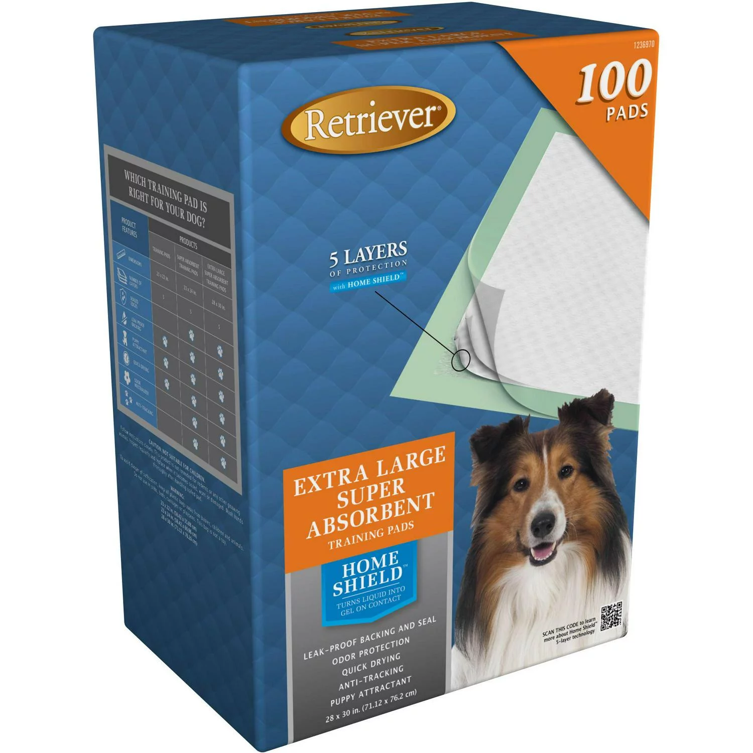 Retriever Super Absorbent Extra-Large Dog Training Pads, 100 ct.