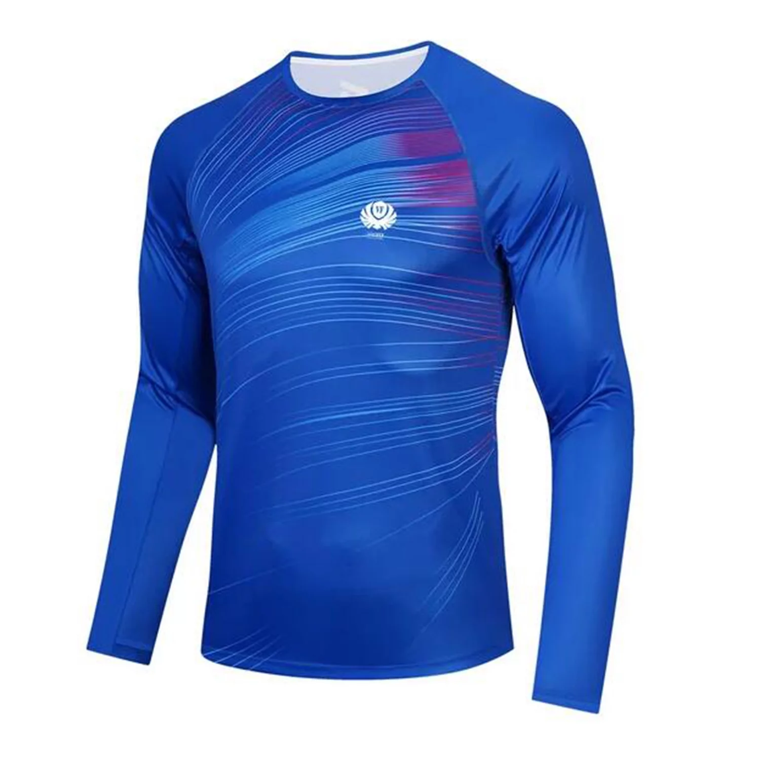 Men Fishing UPF50+ Shirts UV Protection Long Sleeve Rash Guard Shirt Moisture Wicking Blue L
