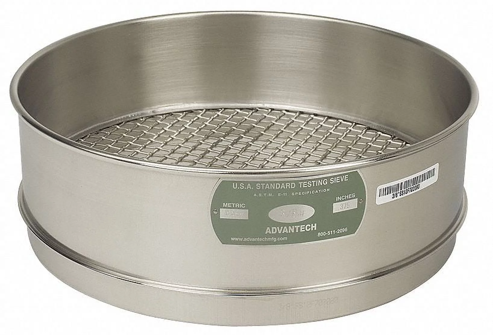Advantech Sieve, #18, S/S, 12 In, Full Ht 18SS12F