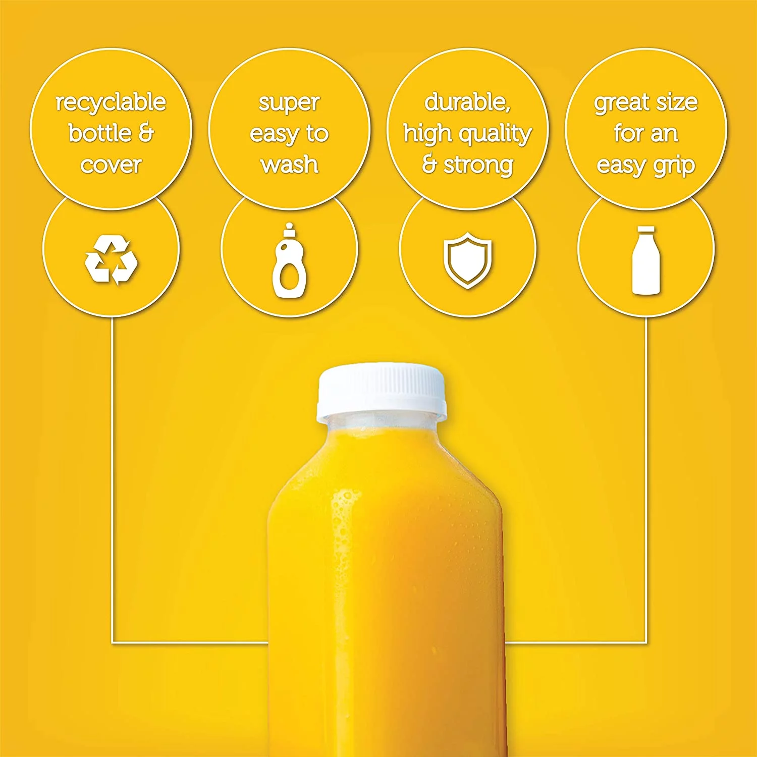 160 Pack Diplastible Disposable Plastic Juice Bottles-12 oz with Lids Default