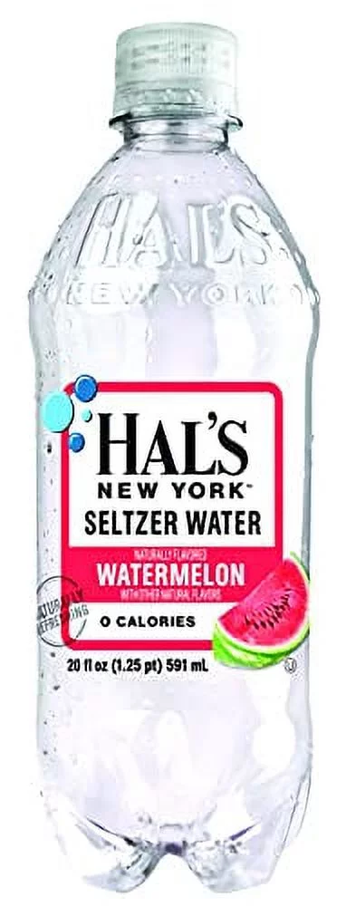 Hal's New York Seltzer Water 20 Fl Oz (Pack of 6) (Watermelon)