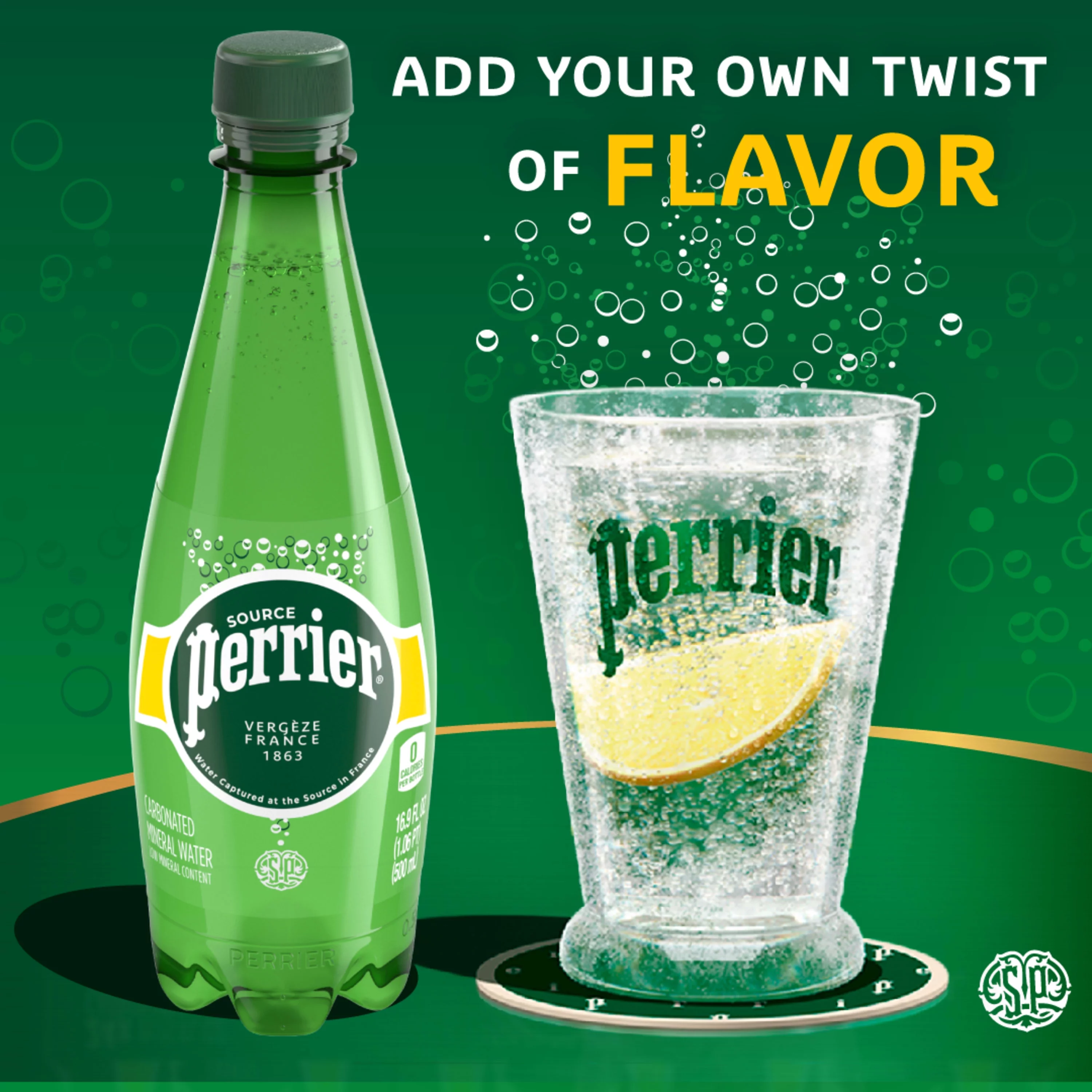 Perrier Sparkling Water, 405.6 fl oz, 24 Pack Plastic Bottles