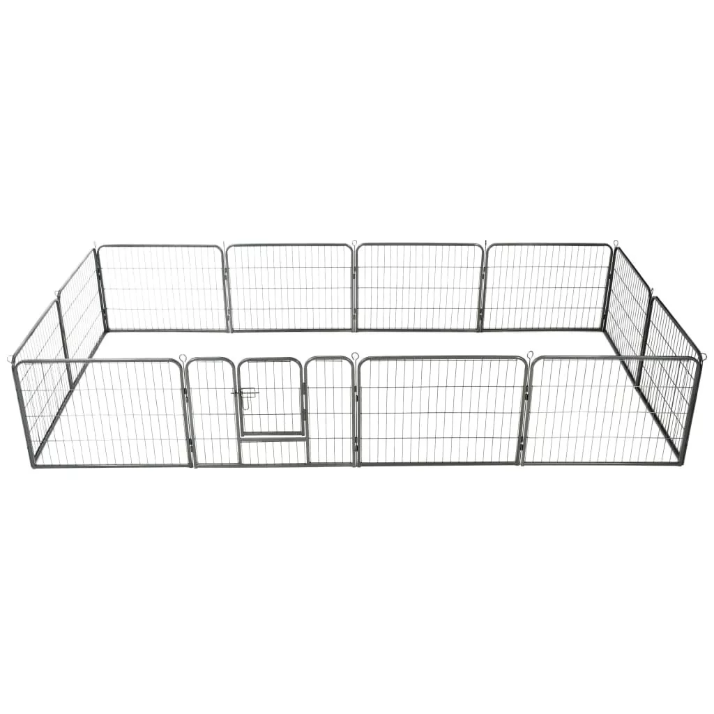 vidaXL Dog Playpen 12 Panels Steel 31.5