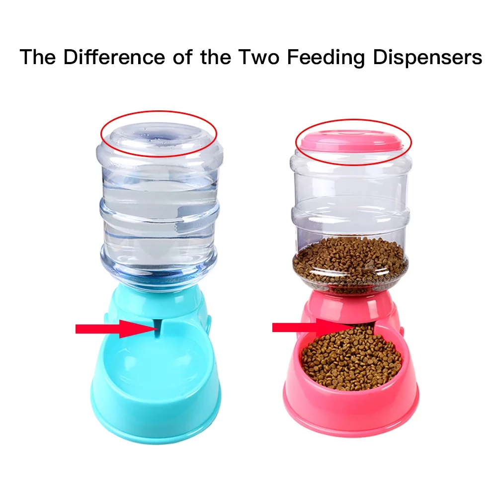 Automatic Pet Water Food Dispenser 3.8L Large Capacity Self-Dispensing Gravity Pet Feeder Waterer Cat Dog Feeding Bowl Drinking Water/Automatic Feeding Pet Supplies 2#