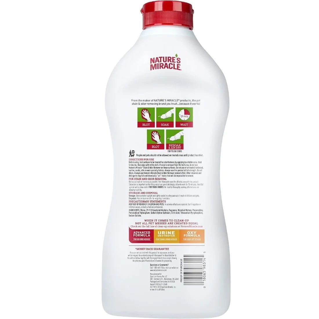 Natures Miracle P-98314 Stain & Odor Remover, Bio-Enzymatic Formula, 32-oz. - Quantity 1