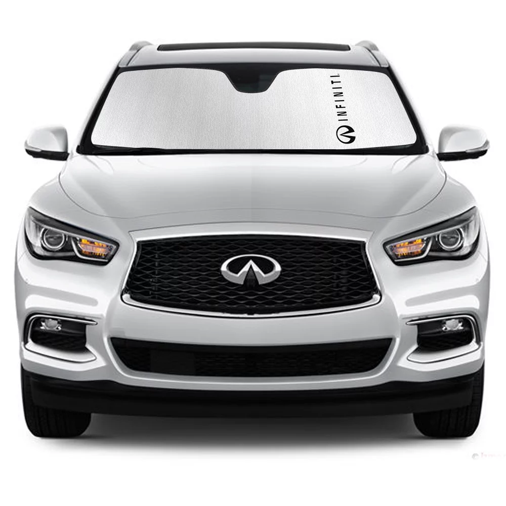 iPick Image for Infiniti QX60 2022 to 2023 Custom Fit Silver Reflective Bubble Roll-up Auto Windshield Sun Shade, Official Licensed