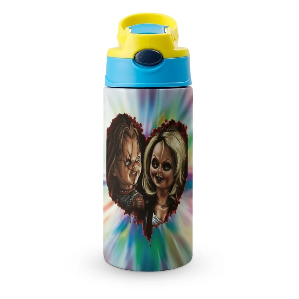 Bride Of Chucky Kid's Insulated Water Bottle With Straw Vacuum Stainless Steel Cup Leak-Proof Children Toddler Thermoses