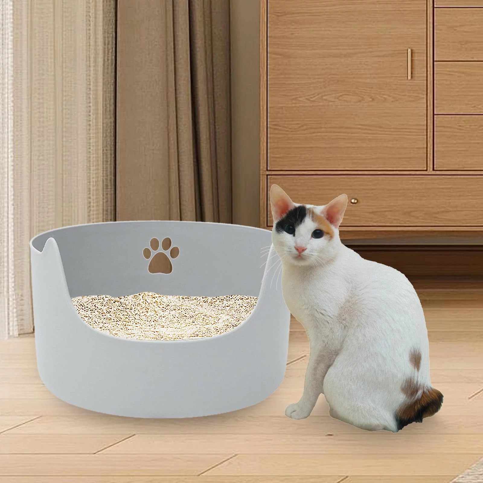 Open Top Pet Litter Tray Cat Durable Cat Litter Tray Cat Sand