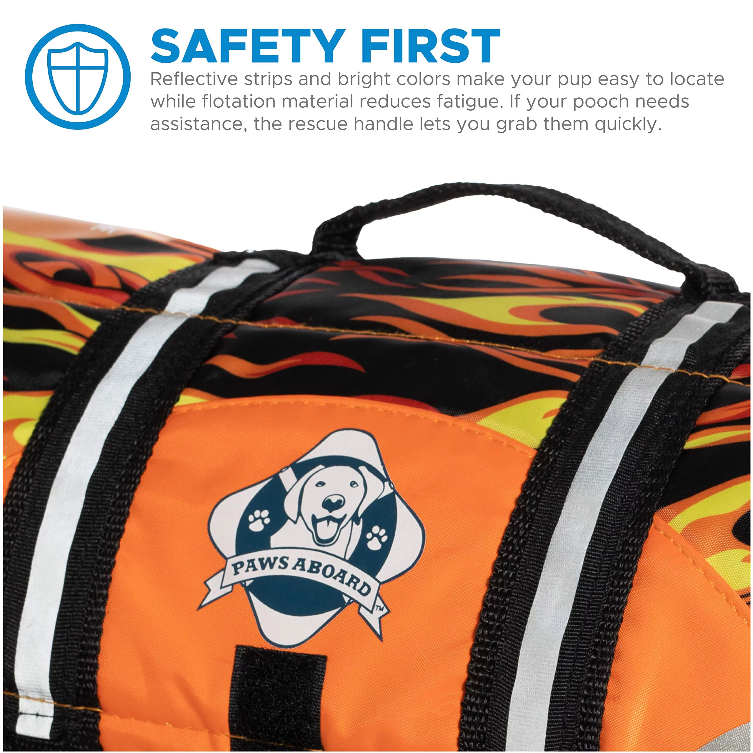 Paws Aboard F1600 Doggy Life Jacket XL Flames