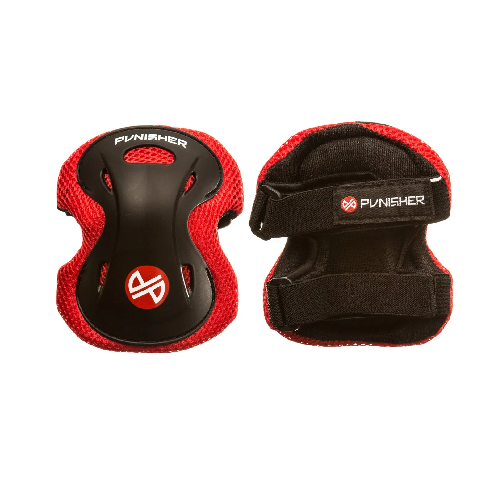 Punisher Elbow, Knee and Wrist Skateboard Pad Set, Youth 8+, Red