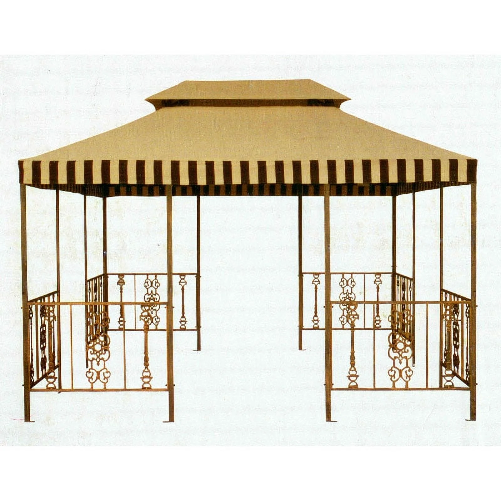 Garden Winds Replacement Canopy Top for PH Victorian Gazebo - SOLID BEIGE COLOR, NO STRIPE