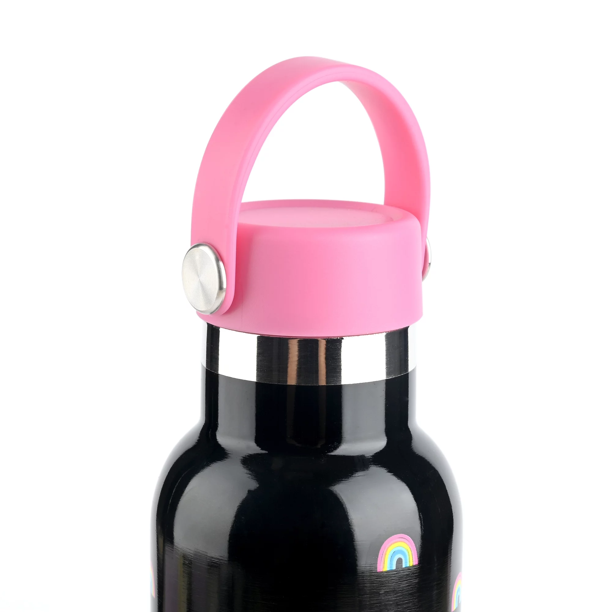 Claire's Rainbow Optimist Water Bottle, Black, Plastic, 20.2 Fluid Ounces, 1 Piece