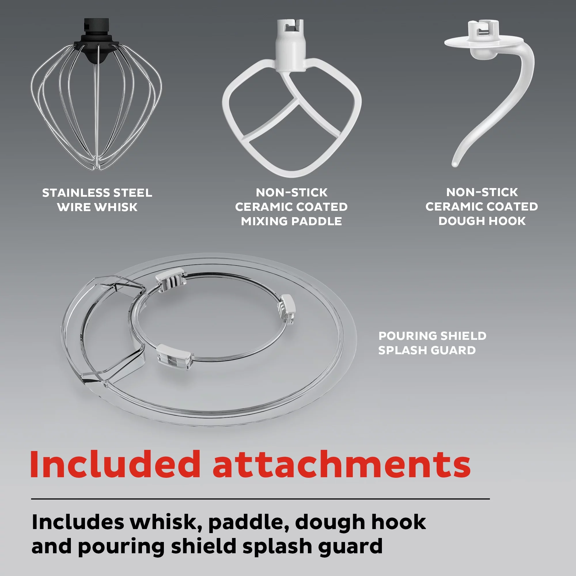 Instant 6.3 Qt Stand Mixer 400W with Whisk, Paddle and Dough Hook Accessories, Black