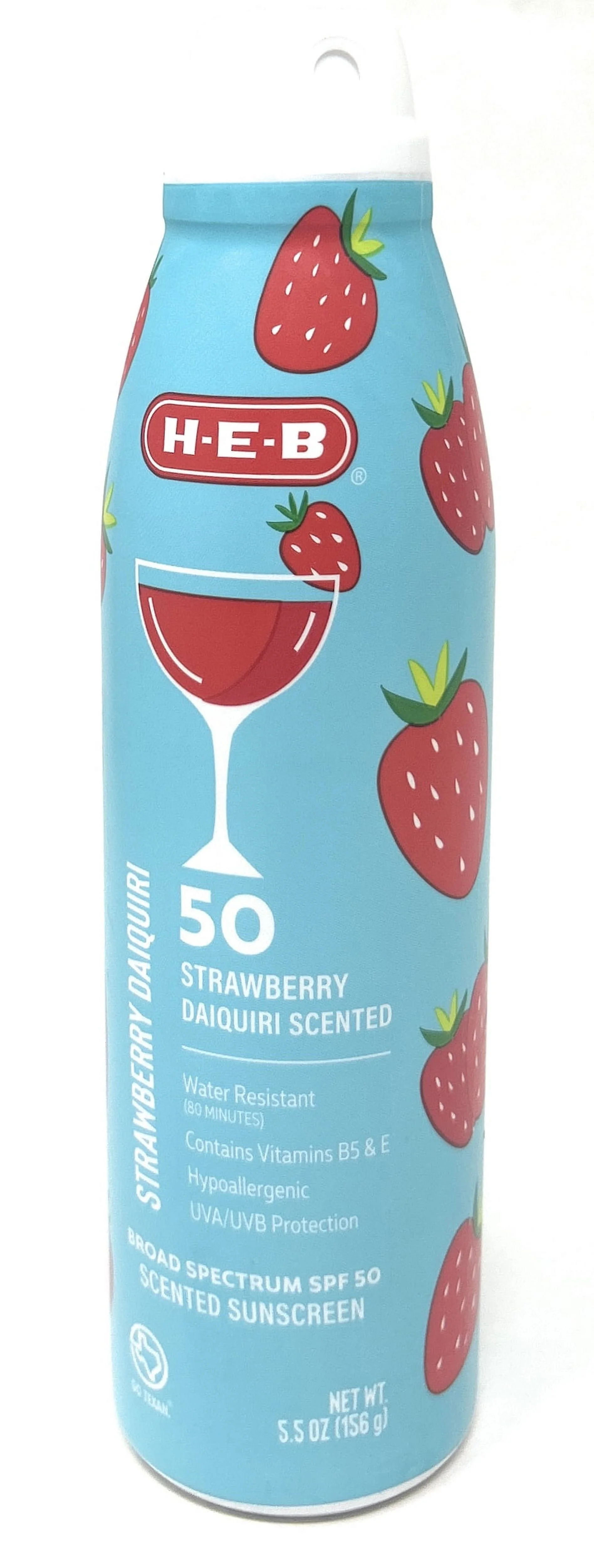 H-E-B Strawberry Daiquiri Scented Sunscreen Spray - SPF 50 - 5.5oz bottle