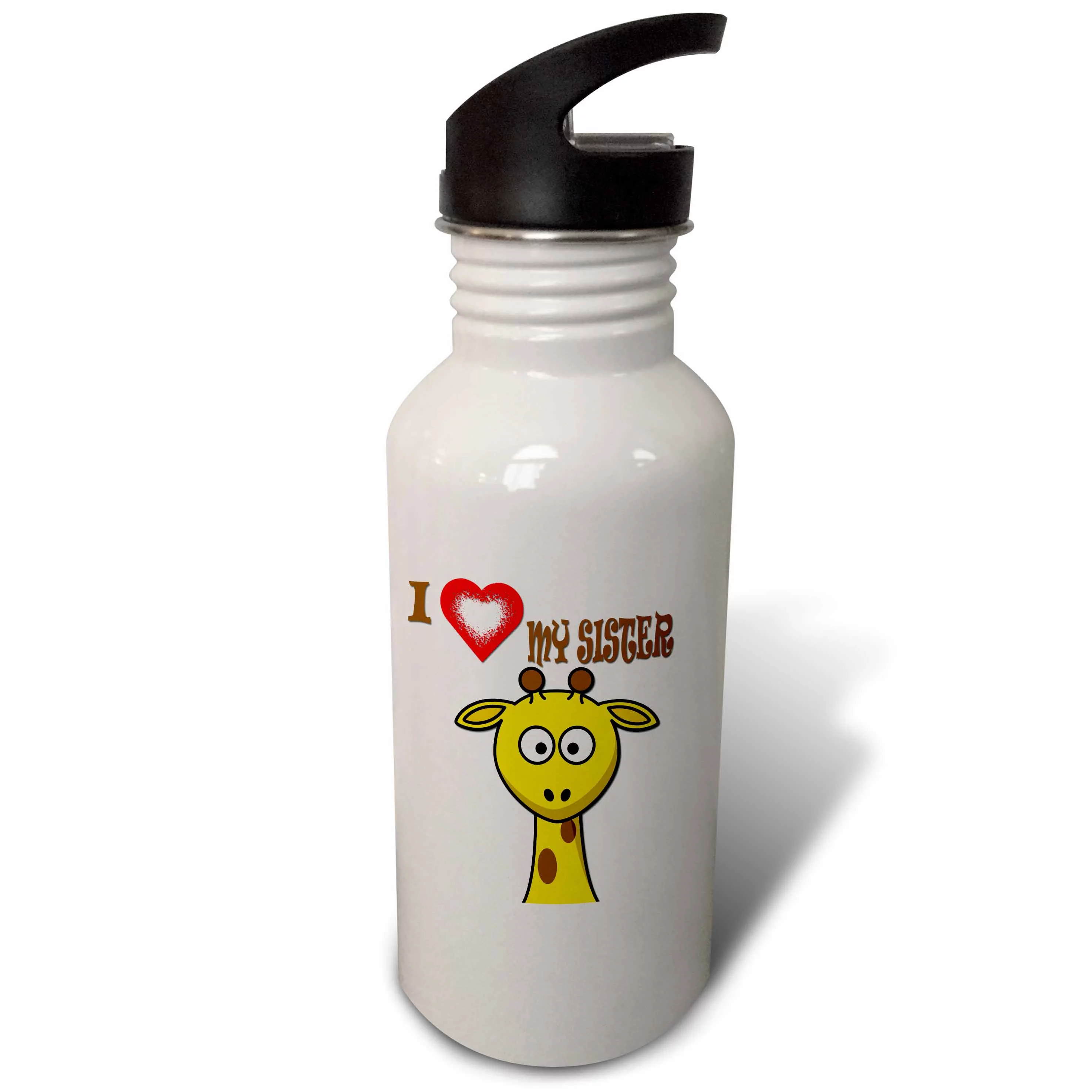 I love my sister. Popular saying. Giraffe. 21 oz Sports Water Bottle wb-218198-1